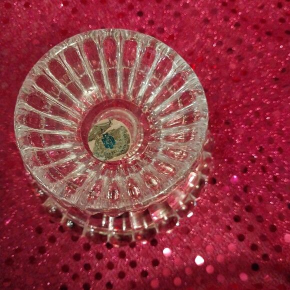 Vintage 90's Partylite Glass Taper Candle Holders Lot Of 2 Scalloped Romantic - Picture 6 of 8